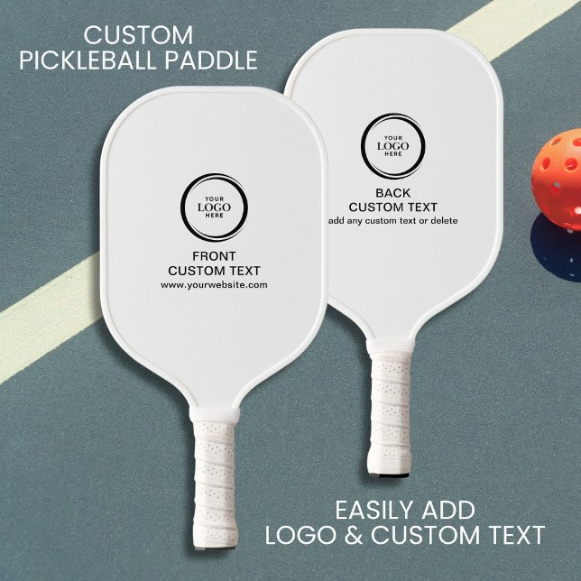 Custom Company Business Logo And Text Simple Black Pickleball Paddle (Creator Uploaded)
