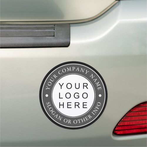 Custom Company Business Logo Black and Gray Car Magnet