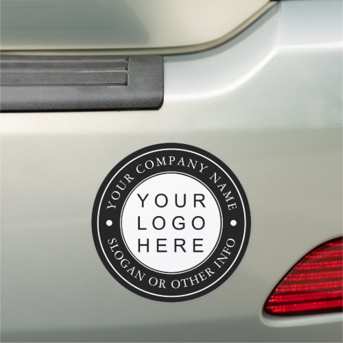 Custom Company Business Logo Black and White Car Magnet