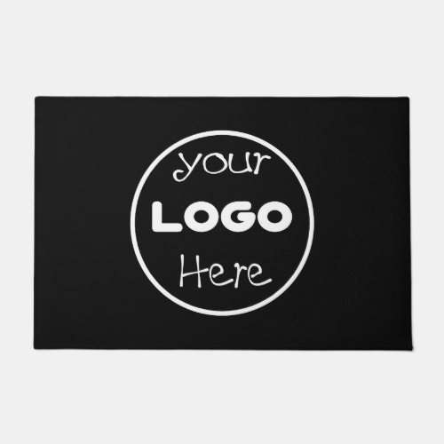 Custom Company Business Logo black and white  Doormat