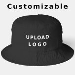 Custom Company Business Logo Black Bucket Hat<br><div class="desc">Simple Logo  Business Classic Bucket Hat,  Custom Company Business Logo Bucket Hat,  Your Business Logo Custom Simple Bucket Hat,  Custom Business Company Logo Employee Staff Promo Bucket Hat.</div>