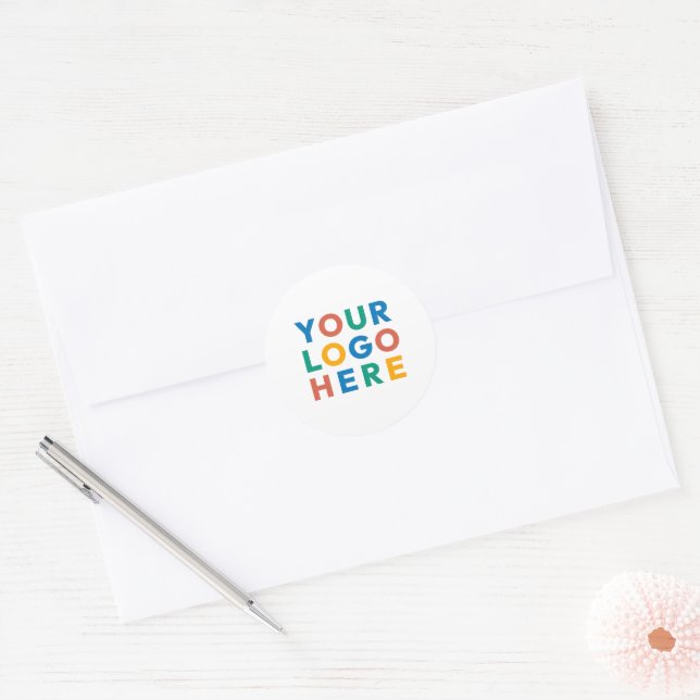 Custom Company Business Logo Branded Classic Round Sticker (Envelope)