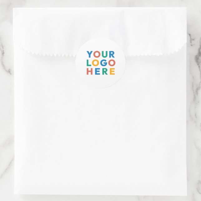 Custom Company Business Logo Branded Classic Round Sticker (Bag)