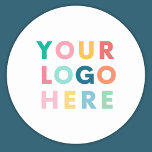 Custom Company Business Logo Branded  Classic Round Sticker<br><div class="desc">Custom Company Business Logo Branded Classic Round Sticker. Upload your own logo and there it is. Your own custom business golf balls. Isn't that magic? Regards Club Magique</div>