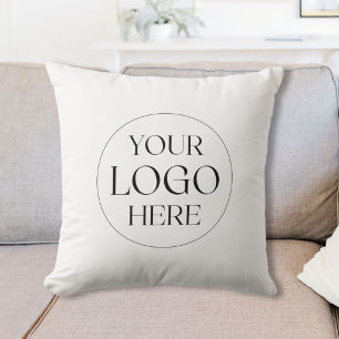 Custom Company  Business Logo Branded Promotional Throw Pillow