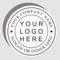 Business service add logo black white gray border car magnet