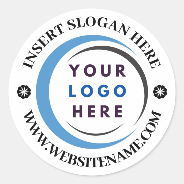 Custom Company Business Logo Classic Round Sticker (Front)