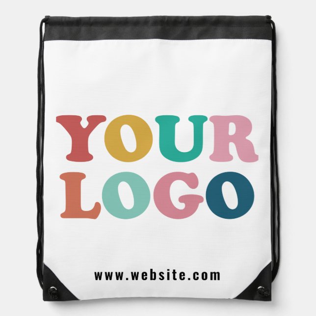 Custom Company Business Logo Drawstring Bag (Front)