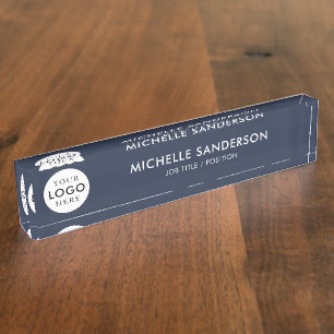 Custom Company Business Logo Employee Staff Desk Name Plate