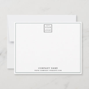Custom Company Business Logo Forest Green Border Note Card