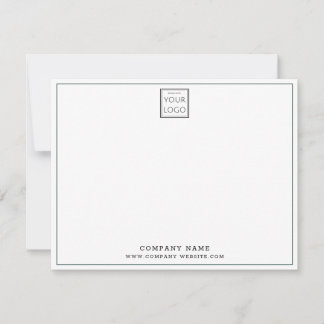 Custom Company Business Logo Forest Green Border Note Card