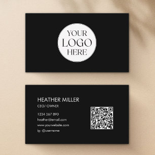 Custom Company Business Logo Minimalist QR Code Card