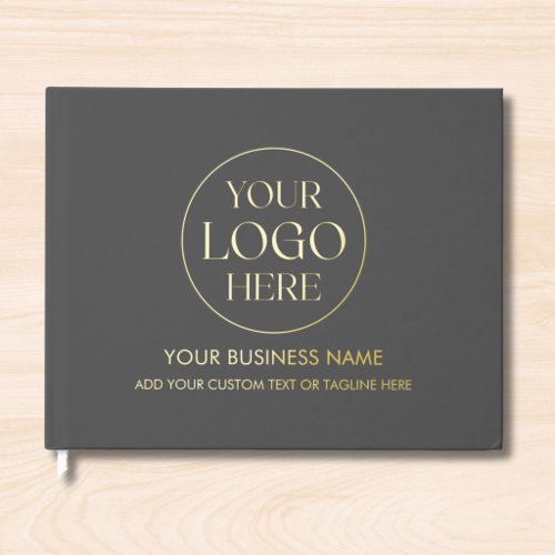 Custom Company Business Logo Modern Professional Foil Guest Book