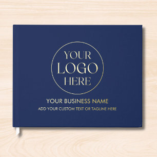 Custom Company Business Logo Modern Professional Foil Guest Book