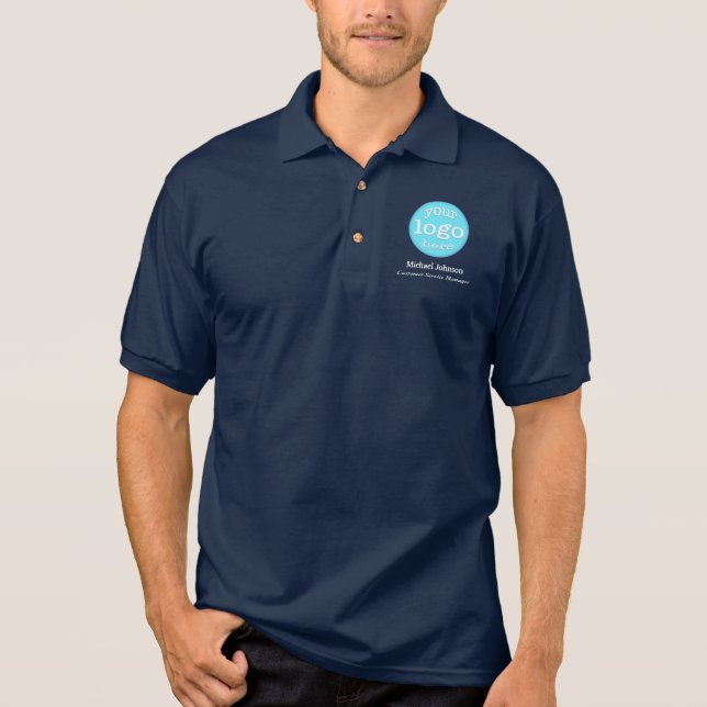 Custom Company Business Logo Office Employee Staff Polo Shirt (Front)