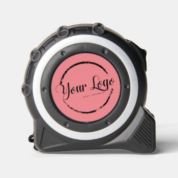 Custom Company Business Logo Pink Tape Measure by TheSillyHippy at Zazzle