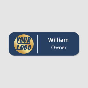 custom company business logo professional blue name tag