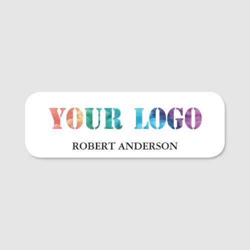 custom company business logo professional white  name tag