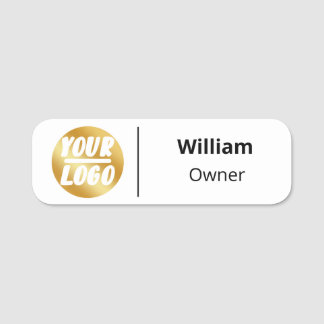 custom company business logo professional white name tag
