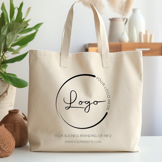 Custom Company Business Logo Promotional Large Tote Bag (Creator Uploaded)