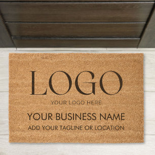 Custom Company Business Logo Promotional Modern Fiber Doormat