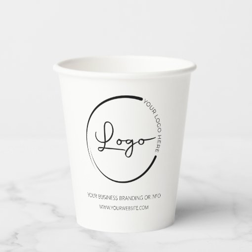 Custom Company Business Logo Promotional Paper Cups | Zazzle