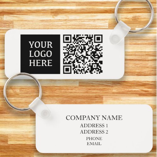 Custom Company Business Logo QR Code Keychain