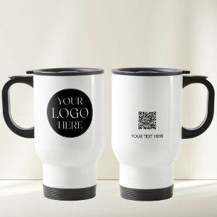 Custom Company Business Logo QR Code Promotional Travel Mug