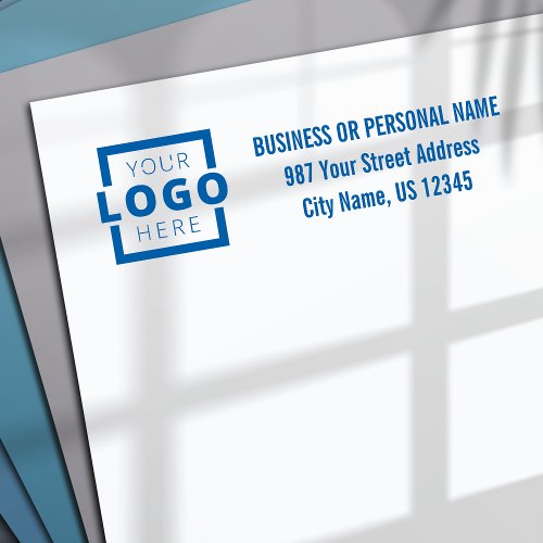 Custom Company Business Logo Return Address Blue Self_inking Stamp