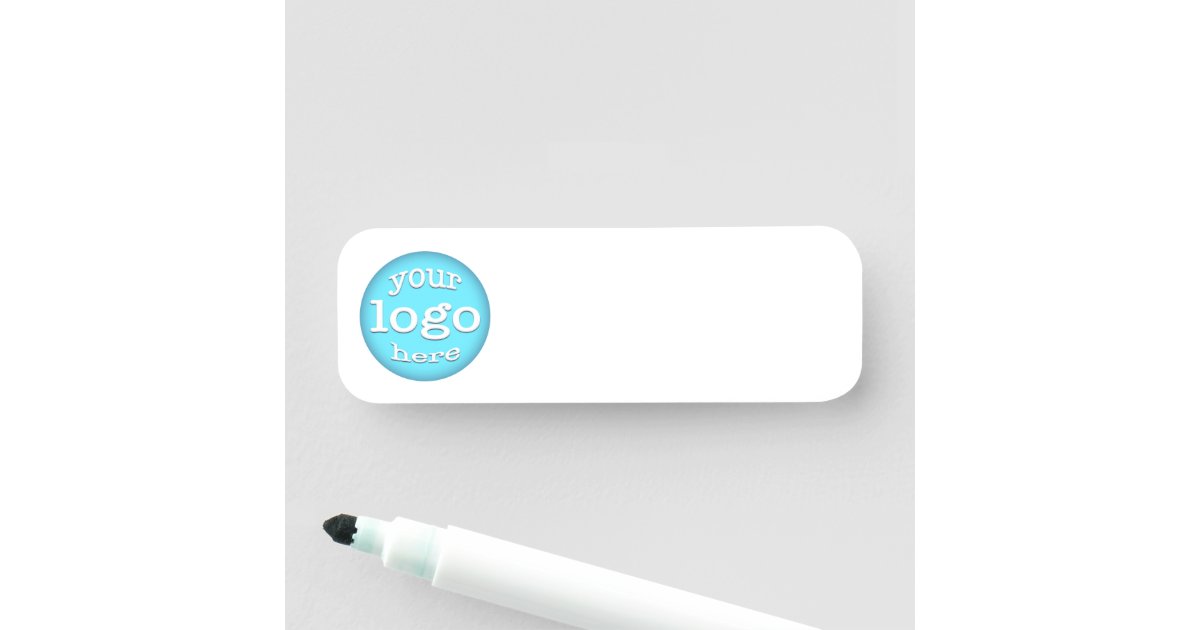 Custom Company Business Logo Reusable Dry Erase Name Tag Zazzle
