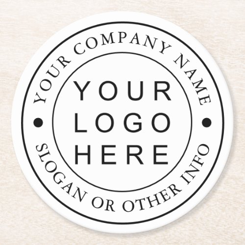 Custom Company Business Logo Round Paper Coaster