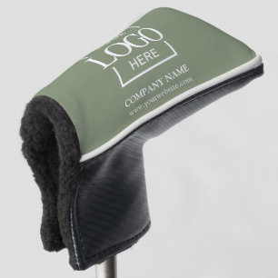 Custom Company Business Logo Sage Green Branded Golf Head Cover