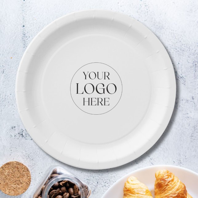 Custom Company Business Logo Simple Paper Plates (Creator Uploaded)