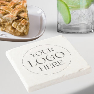 Custom Company Business Logo Simple Stone Coaster