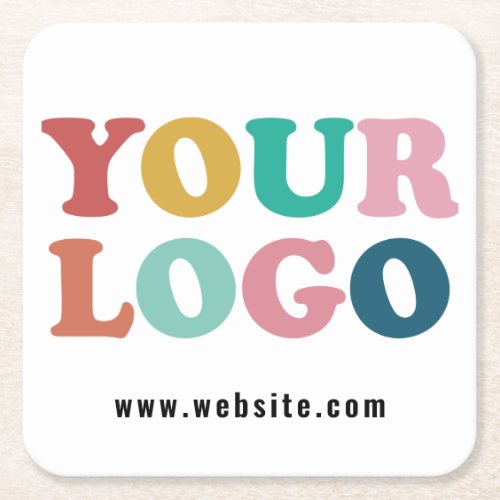 Custom Company Business Logo Square Paper Coaster