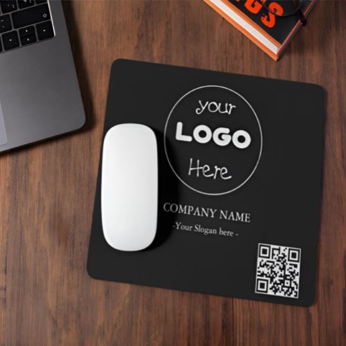 Custom company business Logo  Stylish QR Code Mouse Pad