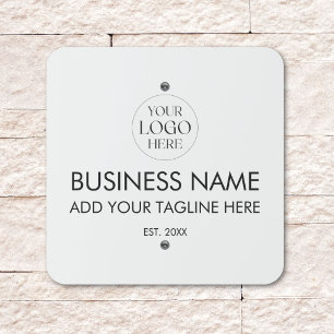 Custom Company Business Logo Text Branding Outdoor Metal Sign