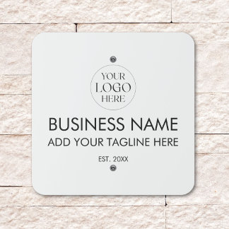 Custom Company Business Logo Text Branding Outdoor Metal Sign