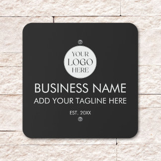 Custom Company Business Logo Text Branding Outdoor Metal Sign