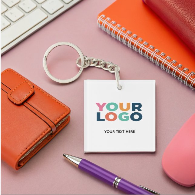 Custom Company Business Logo text  Keychain (Creator Uploaded)