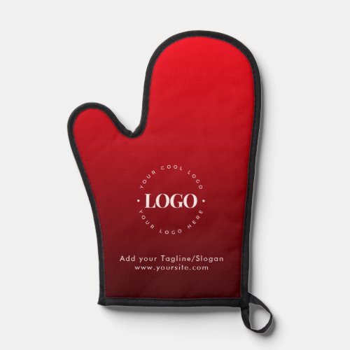 Custom Company Business Logo Text Red Ombre Party  Oven Mitt