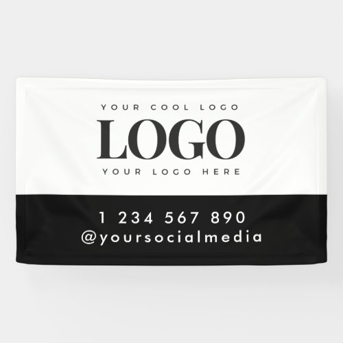 Custom Company Business Logo  Text Social Media Banner