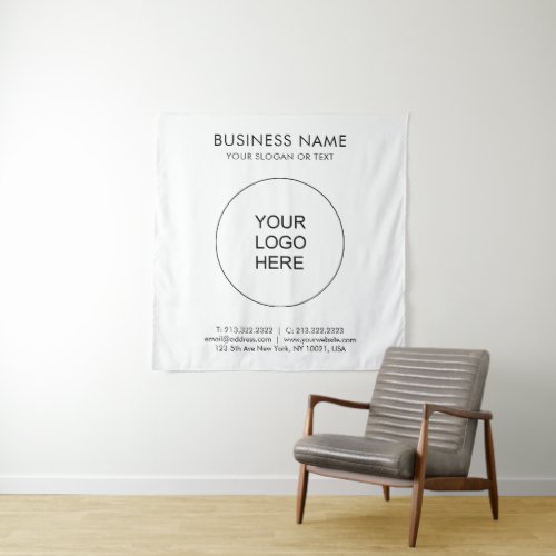 Custom Company Business Logo Text Square Template Tapestry