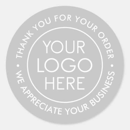 Custom Company Business Logo Thank You Classic Round Sticker