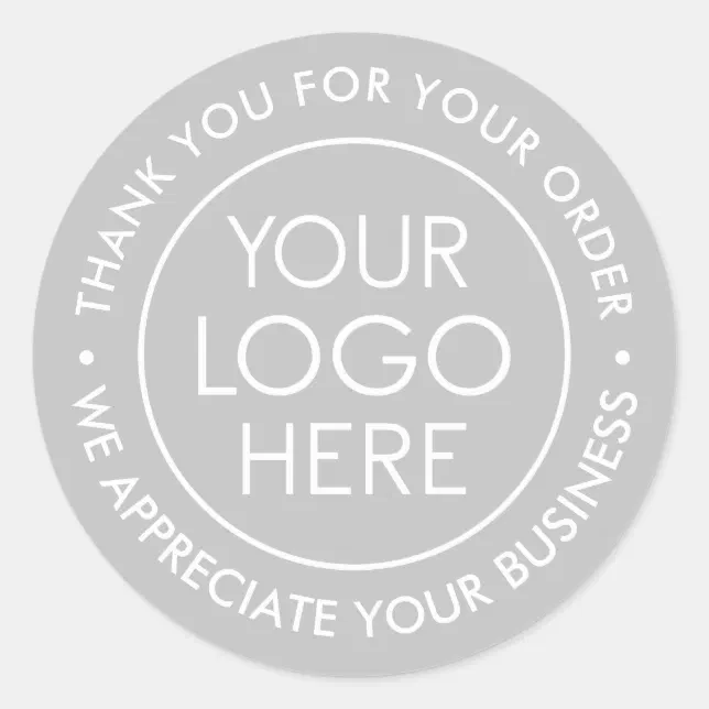 Custom Company Business Logo Thank You Classic Round Sticker | Zazzle
