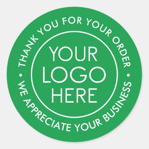 Custom Company Business Logo Thank You Classic Round Sticker