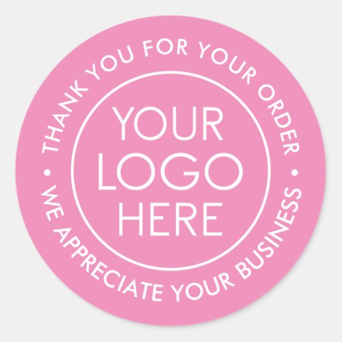 Custom Company Business Logo Thank You Classic Round Sticker