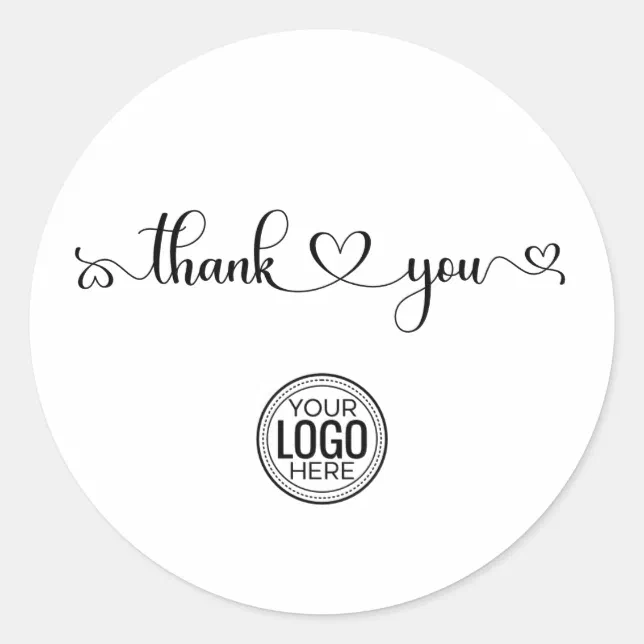 Custom Company Business Logo Thank You Sticker | Zazzle