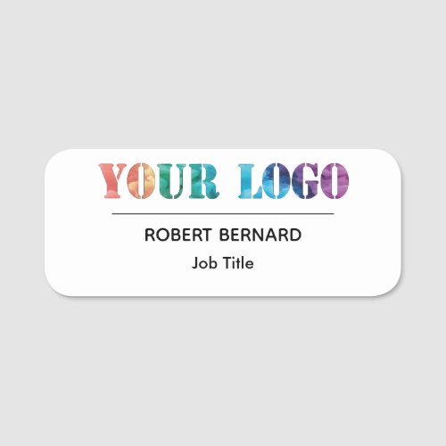 custom company business logo  title Modern white Name Tag