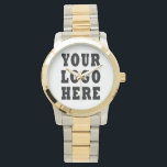 Custom Company Business Logo  Watch<br><div class="desc">Watch customized with your company logo. The background color is customizable using Zazzle's design tool.</div>